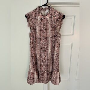 THML Pink and Cream Snake Print Dress